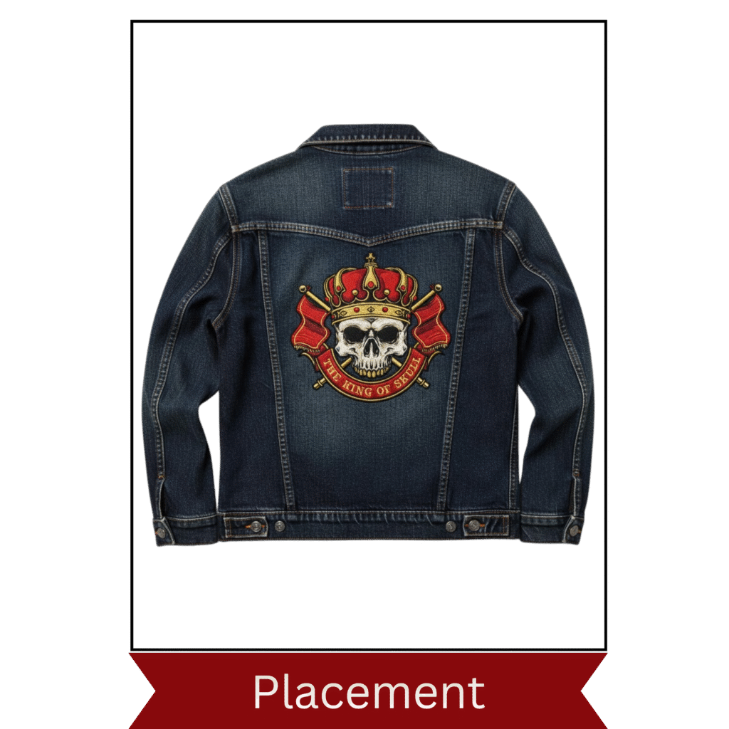 Jacket back 3 Jacket Embroidery Digitizing placement